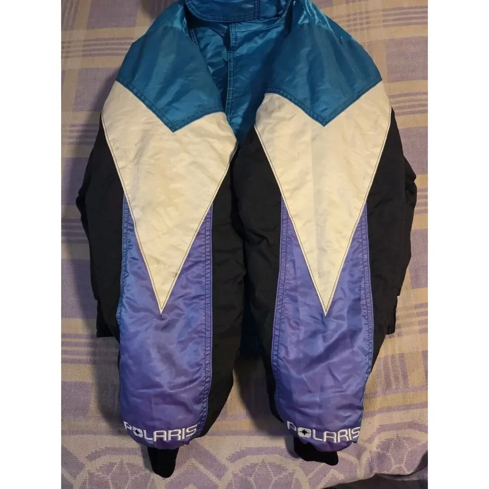 Vtg Polaris Jacket Mens Large Multicolor Ski Snowmobile Anorak Made USA 80s 90s